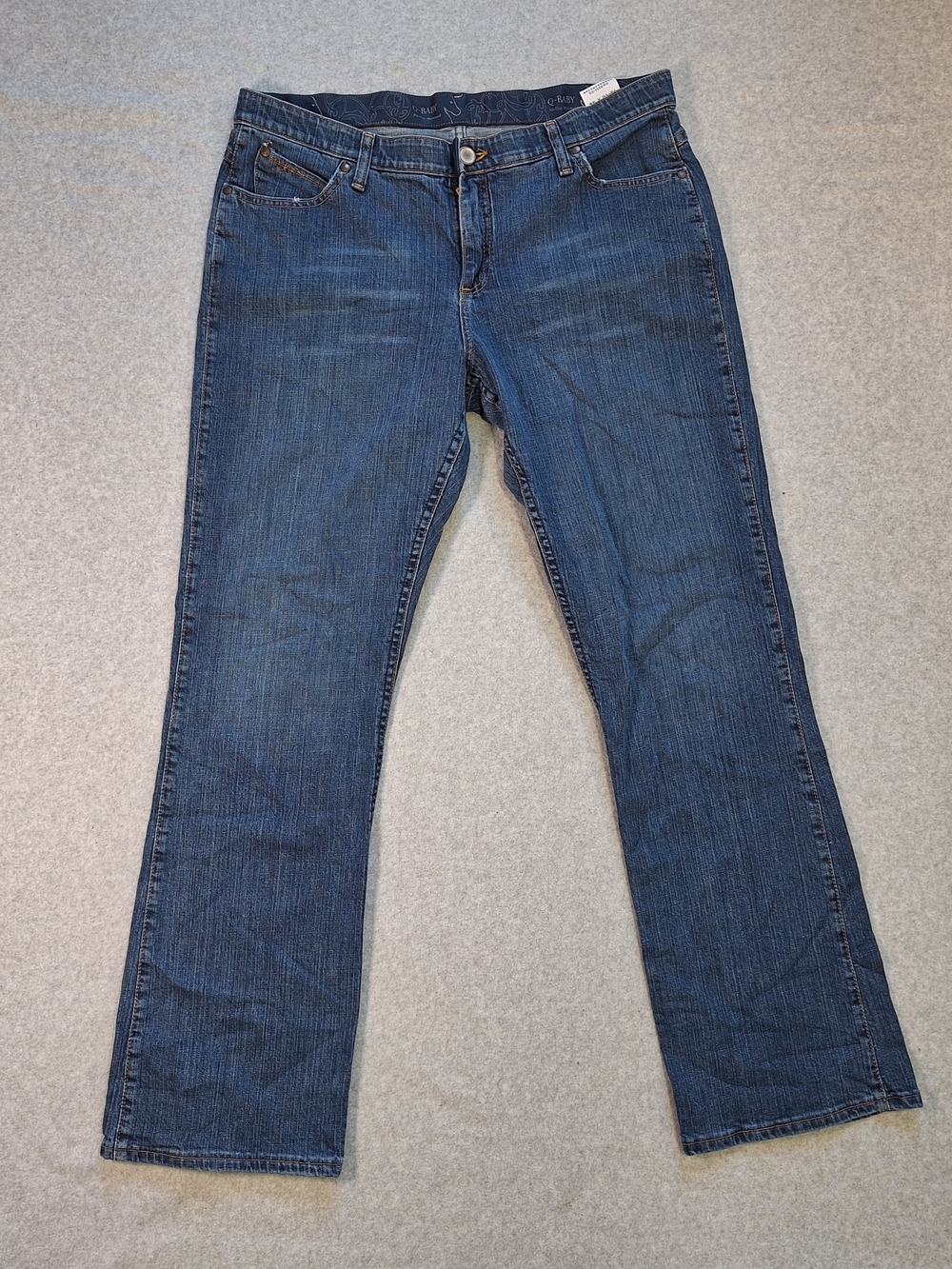 Wrangler Q-Baby Riding Jeans Women’s Dark Blue Straight-Leg Jeans Size 15/16x 32